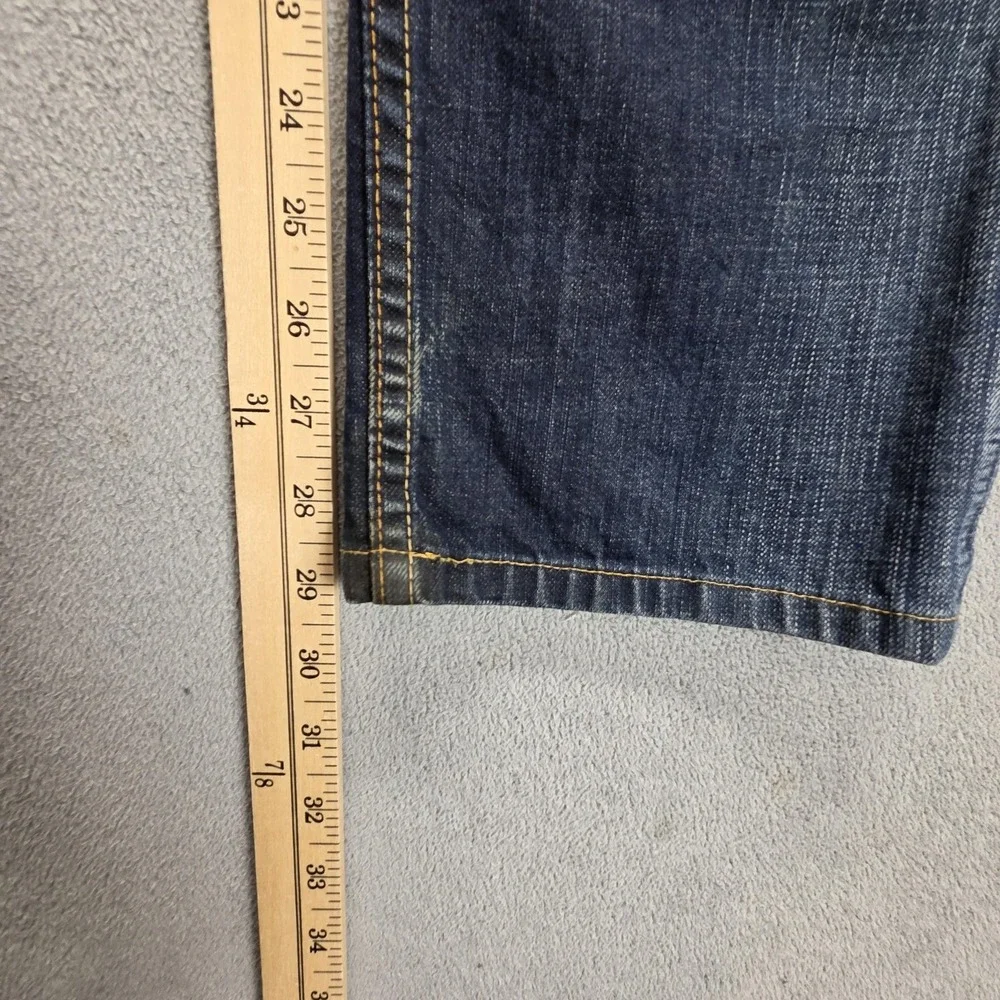 Vintage Levis 504 Jeans Mens Blue Straight Engineered Altered Hem Fits 31x30